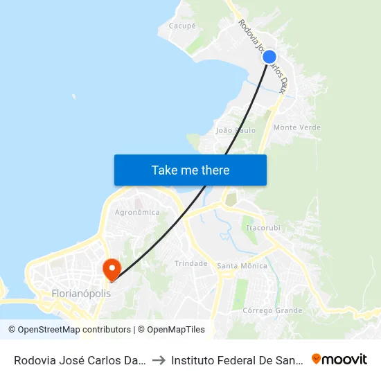 Rodovia José Carlos Daux -Sc 401 to Instituto Federal De Santa Catarina map