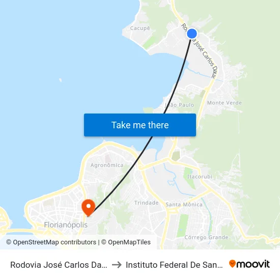 Rodovia José Carlos Daux -Sc 401 to Instituto Federal De Santa Catarina map