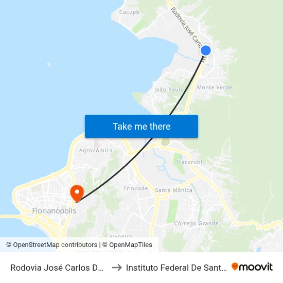 Rodovia José Carlos Daux ,16823 to Instituto Federal De Santa Catarina map
