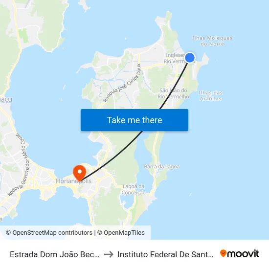 Estrada Dom João Becker, 1026 to Instituto Federal De Santa Catarina map