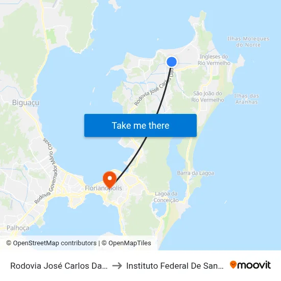 Rodovia José Carlos Daux -Sc 401 to Instituto Federal De Santa Catarina map