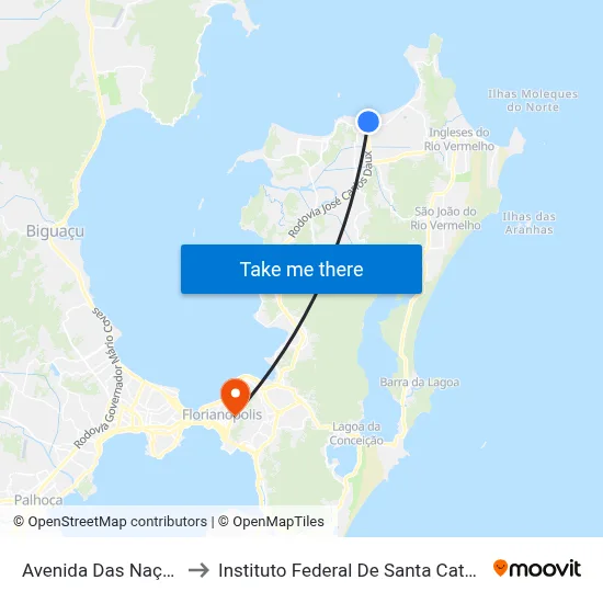 Avenida Das Nações to Instituto Federal De Santa Catarina map