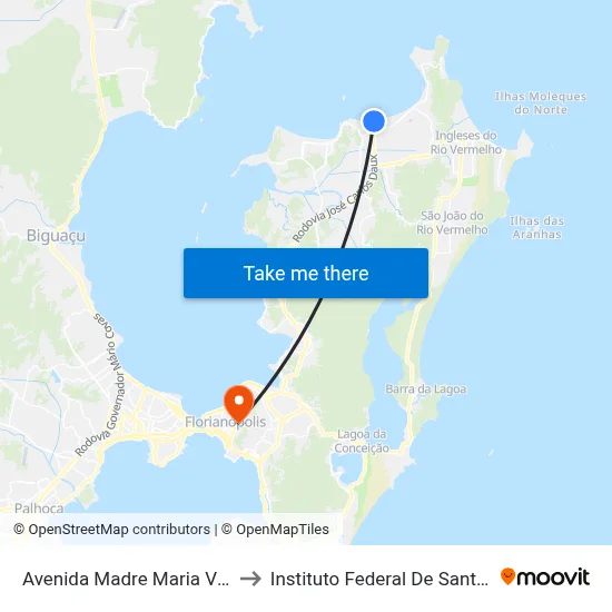 Avenida Madre Maria Vilac, 1359 to Instituto Federal De Santa Catarina map