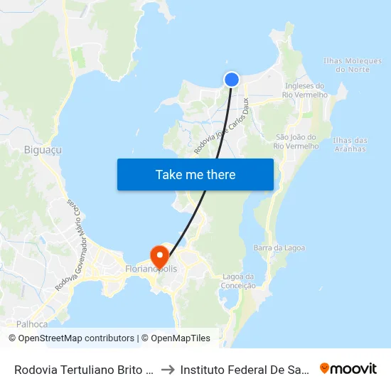 Rodovia Tertuliano Brito Xavier, 1789 to Instituto Federal De Santa Catarina map