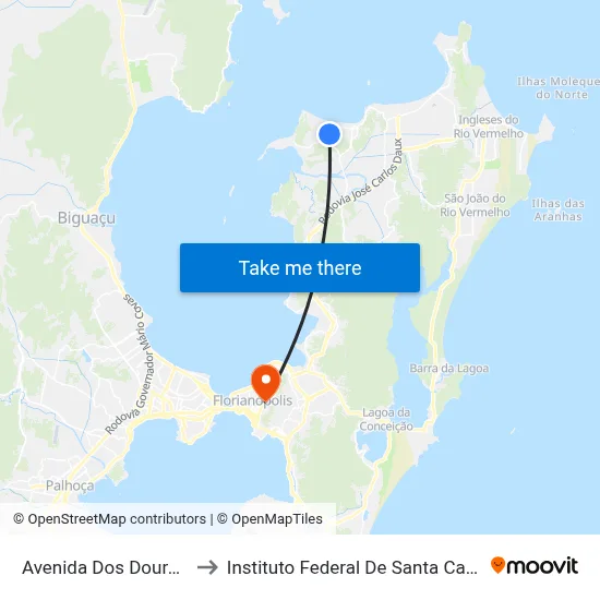 Avenida Dos Dourados to Instituto Federal De Santa Catarina map