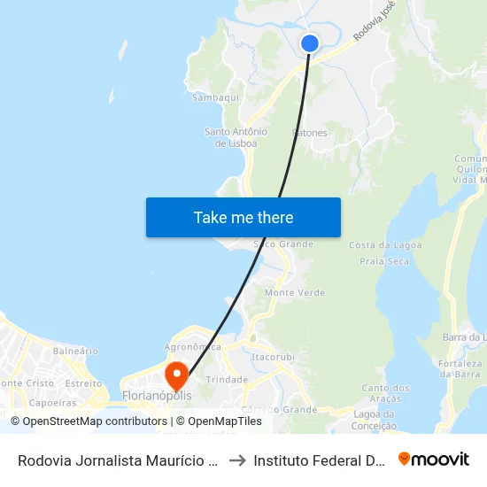 Rodovia Jornalista Maurício Sirotski Sobrinho, 1050 to Instituto Federal De Santa Catarina map