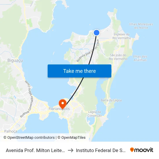 Avenida Prof. Milton Leite Da Costa, 263 to Instituto Federal De Santa Catarina map