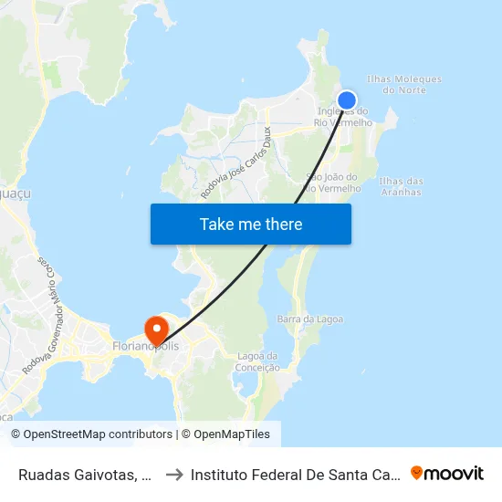 Ruadas Gaivotas, 1117 to Instituto Federal De Santa Catarina map
