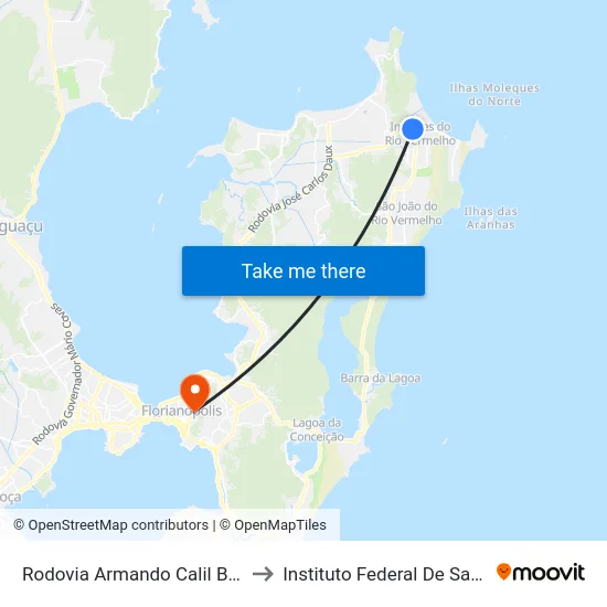 Rodovia Armando Calil Bulos 5597 to Instituto Federal De Santa Catarina map