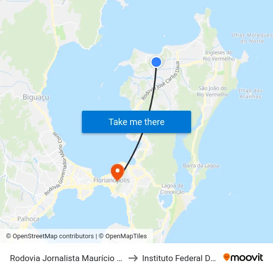 Rodovia Jornalista Maurício Sirotski Sobrinho, 5243 to Instituto Federal De Santa Catarina map