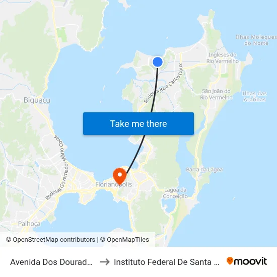 Avenida Dos Dourados, 590 to Instituto Federal De Santa Catarina map