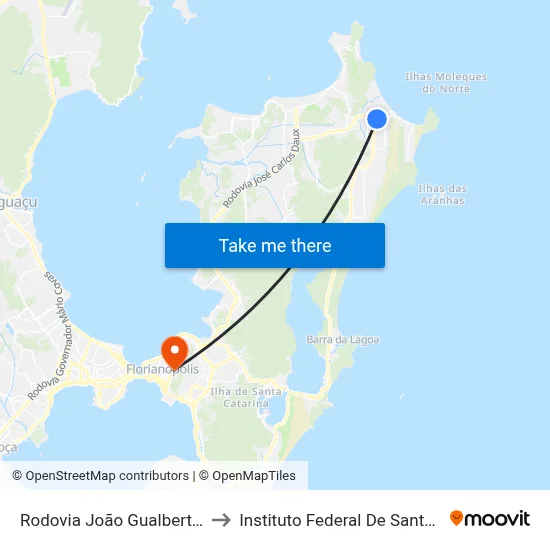 Rodovia João Gualberto Soares to Instituto Federal De Santa Catarina map
