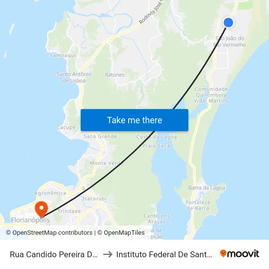 Rua Candido Pereira Dos Anjos to Instituto Federal De Santa Catarina map
