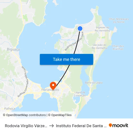 Rodovia Virgílio Várzea, 4457 to Instituto Federal De Santa Catarina map