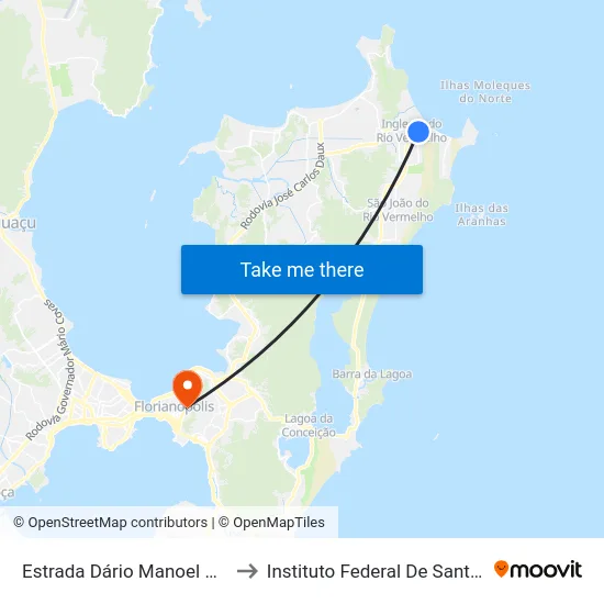 Rua Dário Manoel Cardoso, 1 to Instituto Federal De Santa Catarina map