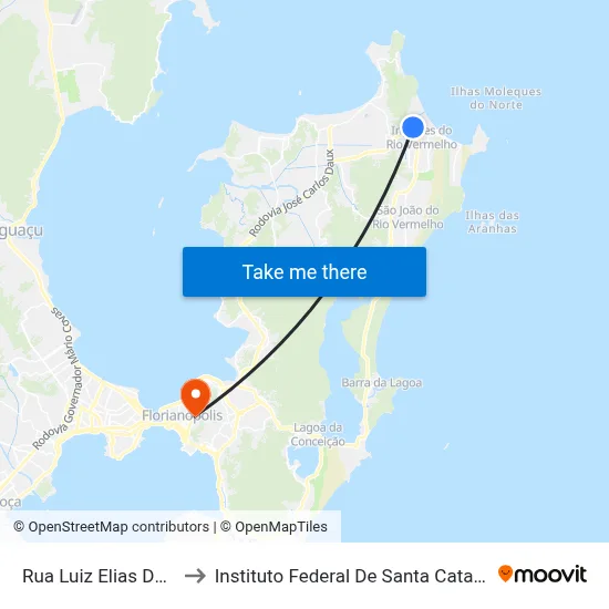 Rua Luiz Elias Daux to Instituto Federal De Santa Catarina map