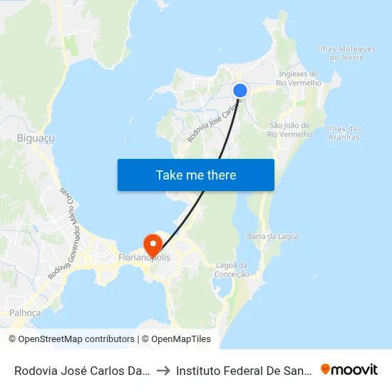 Rodovia José Carlos Daux -Sc 401 to Instituto Federal De Santa Catarina map