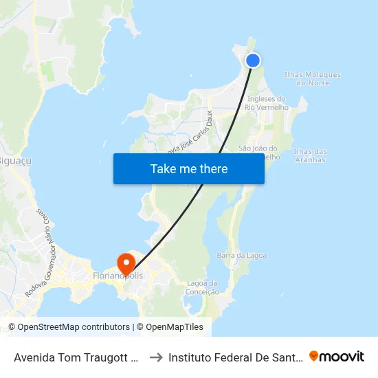 Avenida Tom Traugott Wildi, 1229 to Instituto Federal De Santa Catarina map