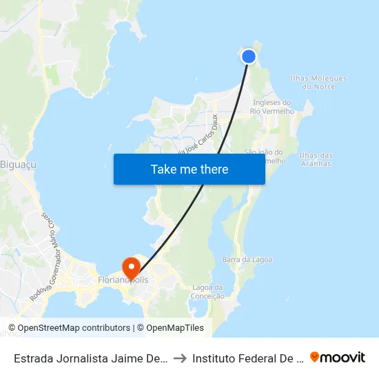 Estrada Jornalista Jaime De Arruda Ramos, 288 to Instituto Federal De Santa Catarina map