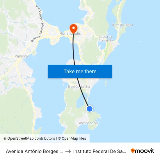 Avenida Antônio Borges Dos Santos to Instituto Federal De Santa Catarina map