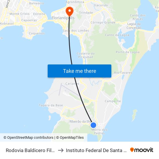 Rodovia Baldicero Filomeno to Instituto Federal De Santa Catarina map