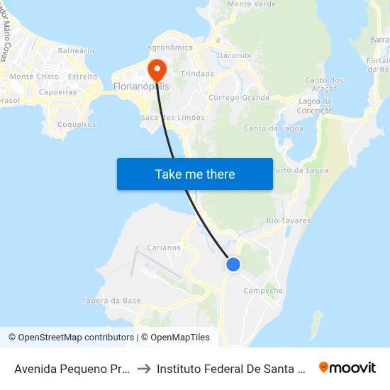 Avenida Pequeno Príncipe to Instituto Federal De Santa Catarina map