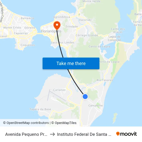 Avenida Pequeno Príncipe to Instituto Federal De Santa Catarina map