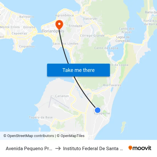 Avenida Pequeno Príncipe to Instituto Federal De Santa Catarina map