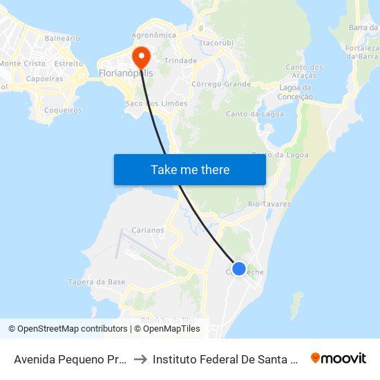 Avenida Pequeno Príncipe to Instituto Federal De Santa Catarina map