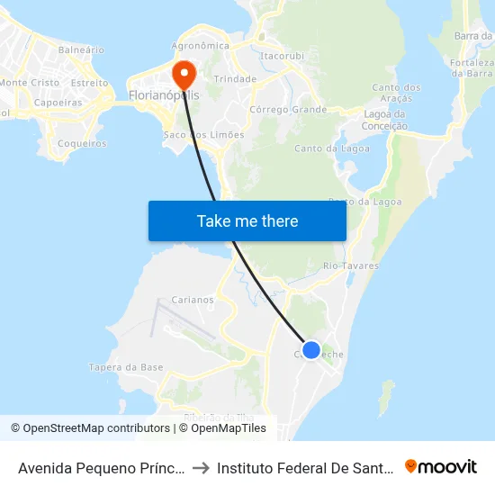 Avenida Pequeno Príncipe, 1723 to Instituto Federal De Santa Catarina map