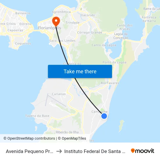 Avenida Pequeno Príncipe to Instituto Federal De Santa Catarina map