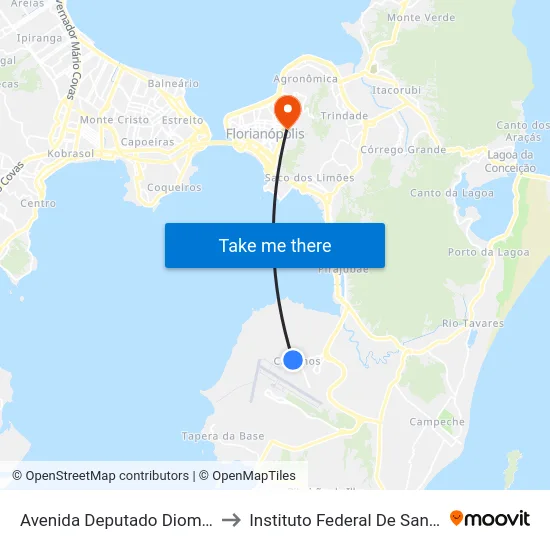 Avenida Deputado Diomício Freitas to Instituto Federal De Santa Catarina map