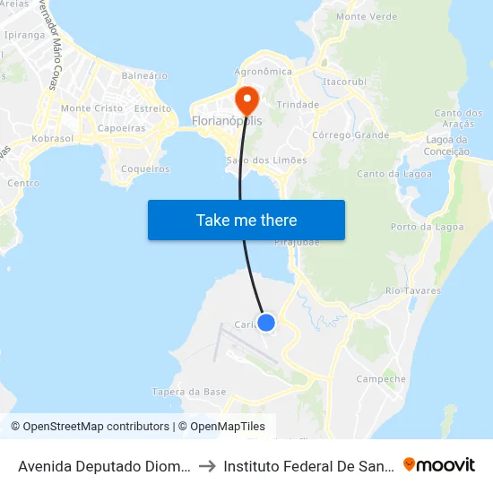 Avenida Deputado Diomício Freitas to Instituto Federal De Santa Catarina map