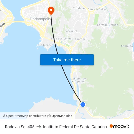 Rodovia Francisco Magno Vieira,400 to Instituto Federal De Santa Catarina map