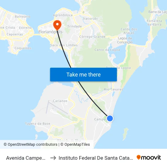 Avenida Campeche to Instituto Federal De Santa Catarina map