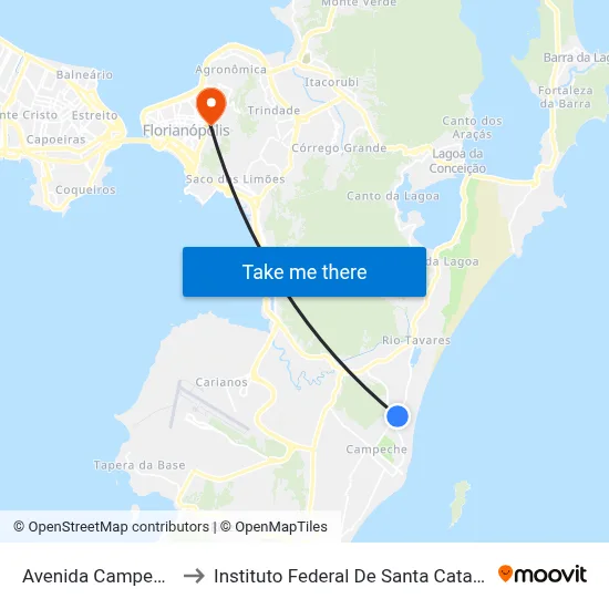 Avenida Campeche to Instituto Federal De Santa Catarina map