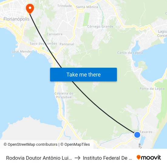 Rodovia Doutor Antônio Luiz Moura Gonzaga to Instituto Federal De Santa Catarina map