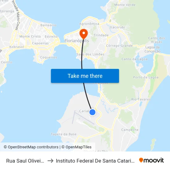 Rua Saul Oliveira to Instituto Federal De Santa Catarina map