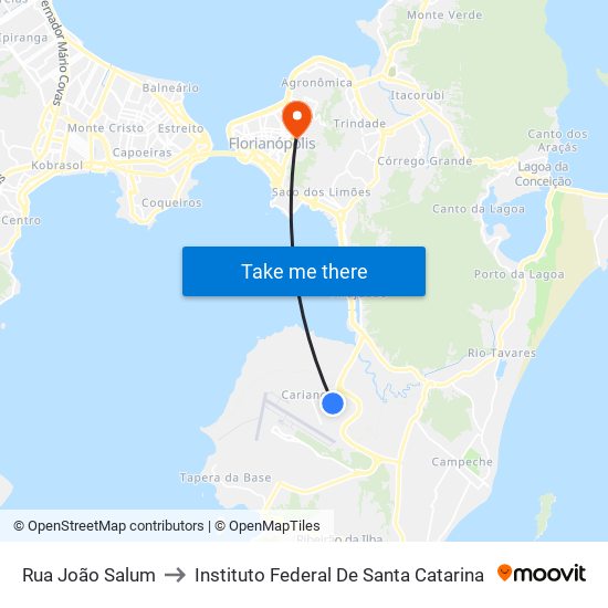 Rua João Salum to Instituto Federal De Santa Catarina map