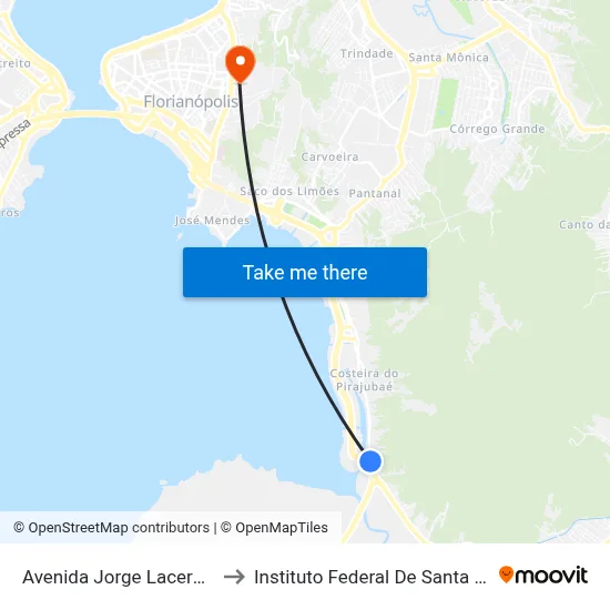 Avenida Jorge Lacerda,2929 to Instituto Federal De Santa Catarina map