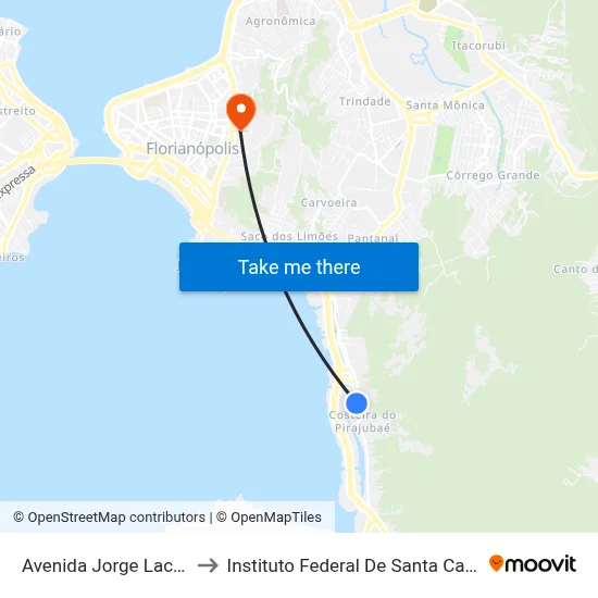 Avenida Jorge Lacerda to Instituto Federal De Santa Catarina map