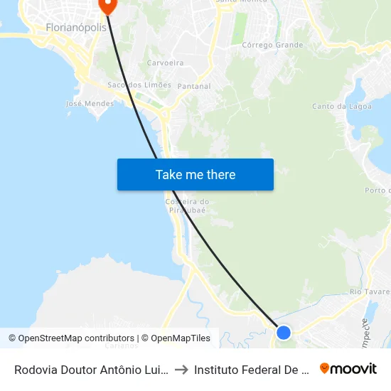 Rodovia Doutor Antônio Luiz Moura Gonzaga to Instituto Federal De Santa Catarina map