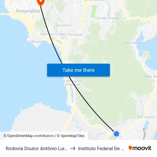 Rodovia Doutor Antônio Luiz Moura Gonzaga to Instituto Federal De Santa Catarina map
