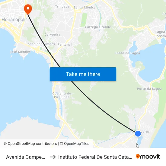 Avenida Campeche to Instituto Federal De Santa Catarina map