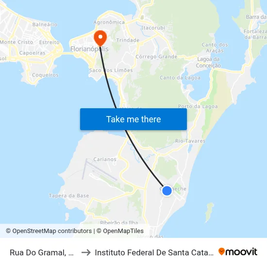 Rua Do Gramal, 337 to Instituto Federal De Santa Catarina map