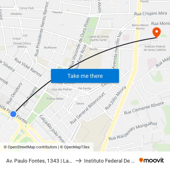 Av. Paulo Fontes, 1343 | Largo Da Alfândega to Instituto Federal De Santa Catarina map