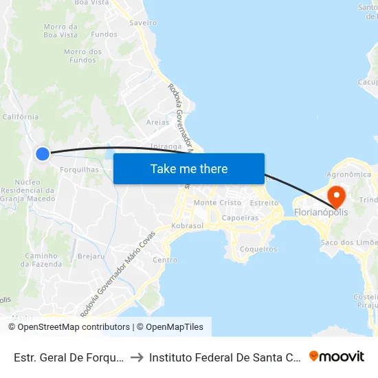 Estr. Geral De Forquillhas to Instituto Federal De Santa Catarina map