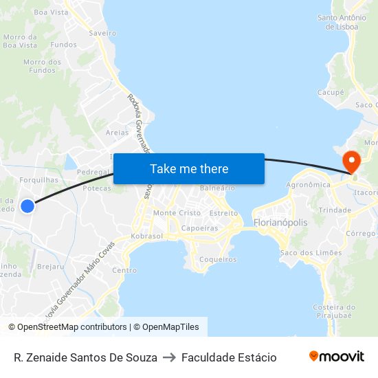 R. Zenaide Santos De Souza to Faculdade Estácio map