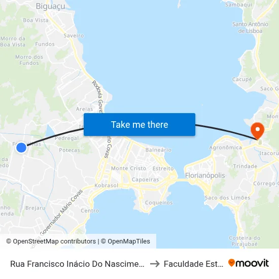 Rua Francisco Inácio Do Nascimento 235 to Faculdade Estácio map