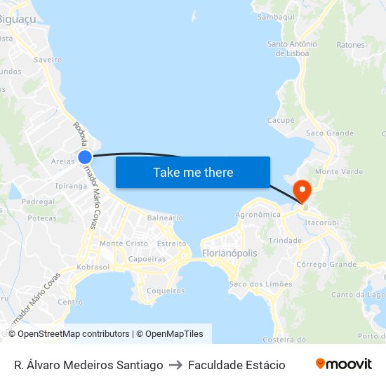 R. Álvaro Medeiros Santiago to Faculdade Estácio map